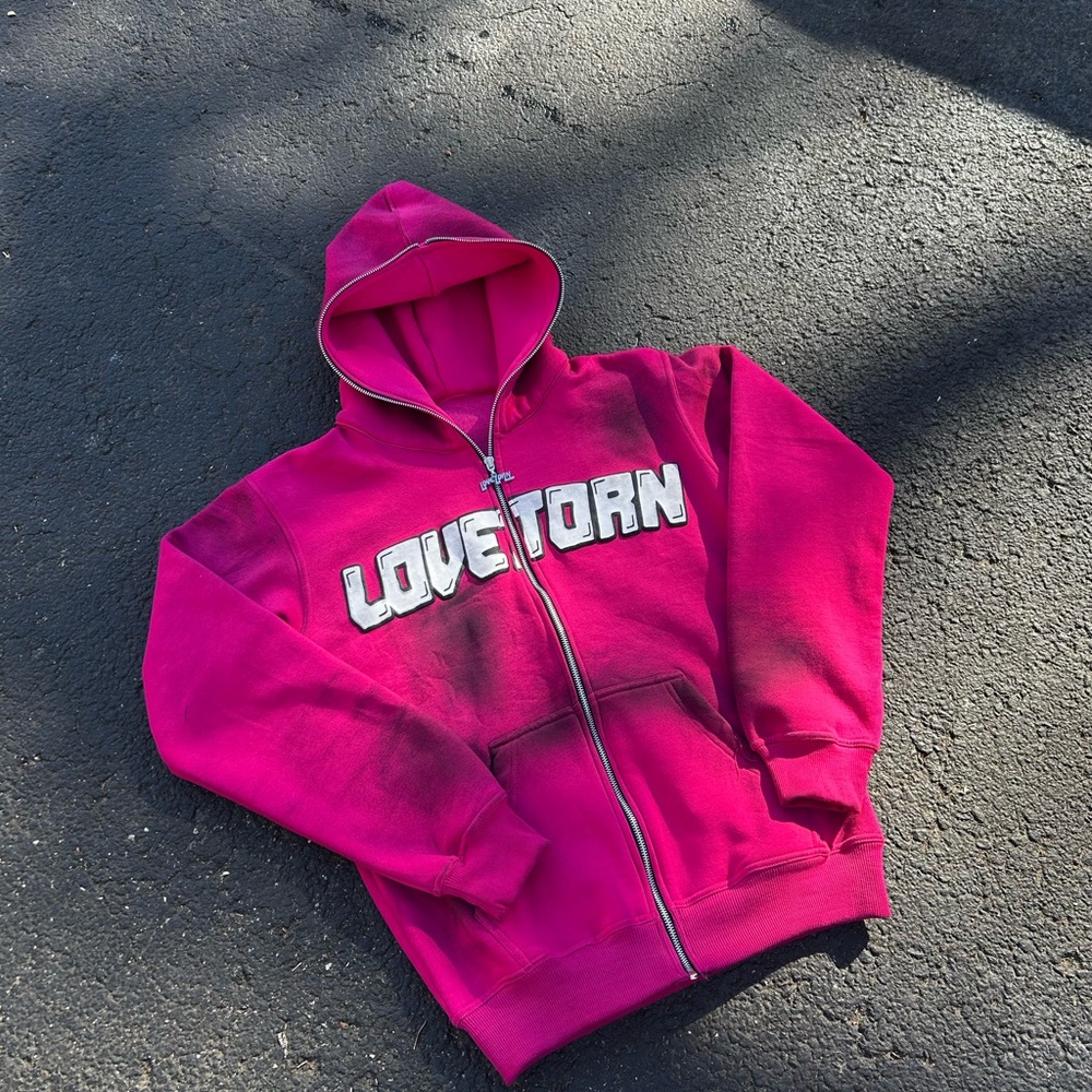 Full Zip-Up Hoodie - Pink/Rose Petal
